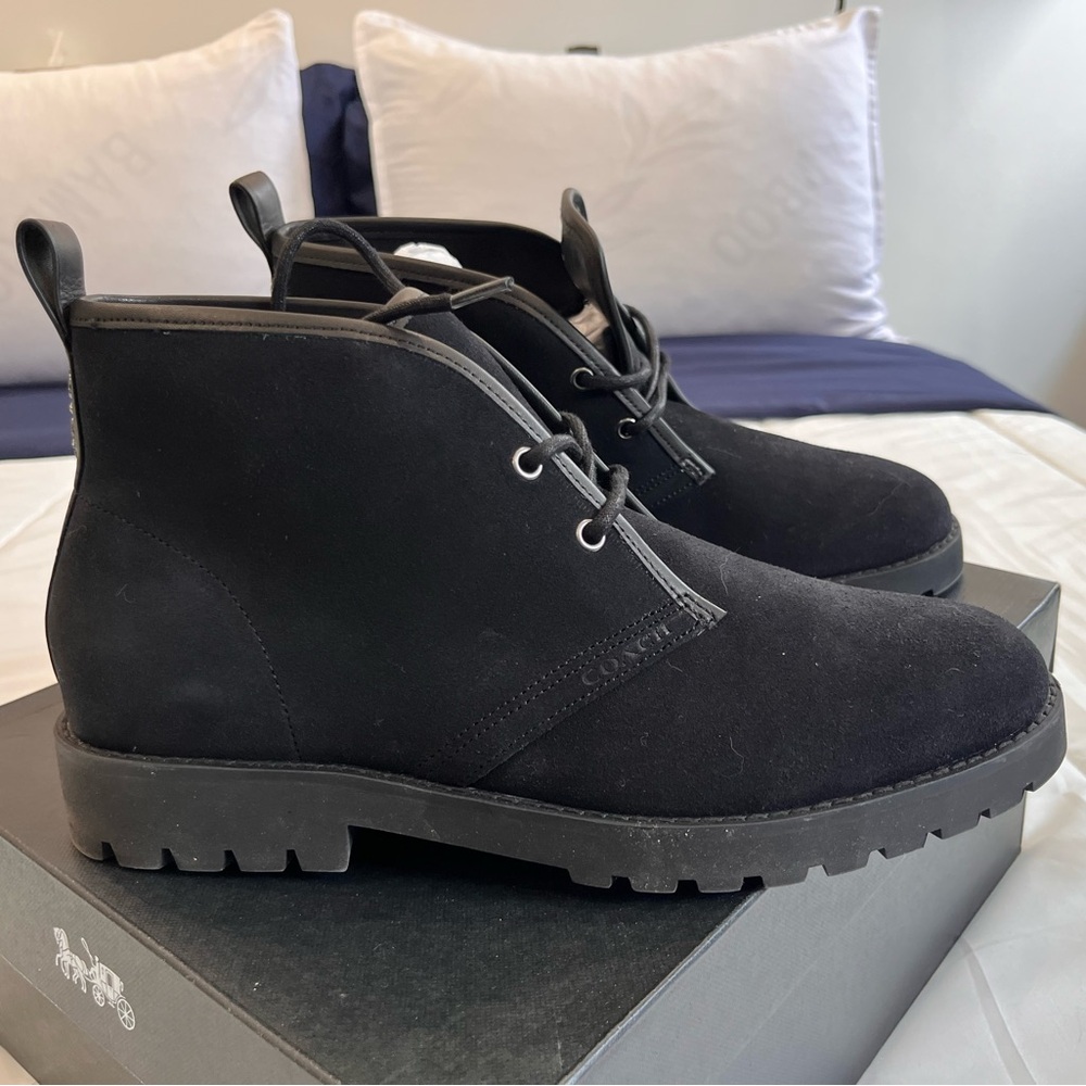 Brand new coach chukka boot all black.